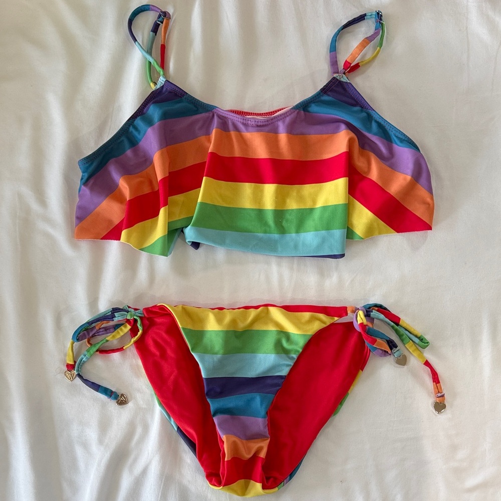Wildfox Heart and Rainbow Bikini Set